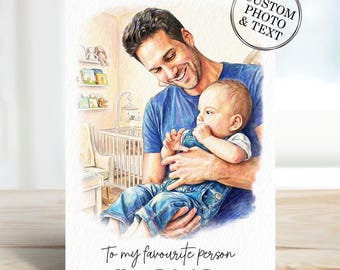 Custom Fathers Day Card, Dad Daddy Grandad Gifts - Personalised Dad Cards, Daughter Son Gift