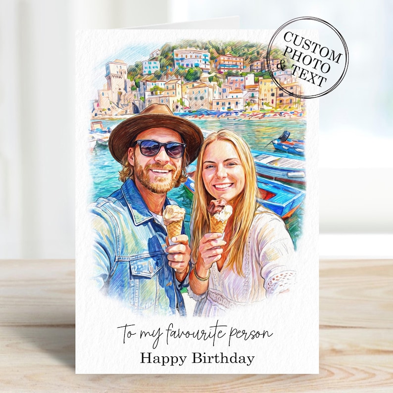 Celebrate special occasions with a personalized touch! Our custom portrait birthday card is the perfect gift for him or her. Surprise your loved ones - husband, brother, dad, mum, wife, friend, sister - with a unique and heartfelt greeting. Handcrafted with love, this one-of-a-kind card is sure to make their day extra special. Order yours today! 🎨💌 #CustomPortrait #PersonalizedCard #BirthdayGift #GiftForHim #GiftForHer #UniqueCard