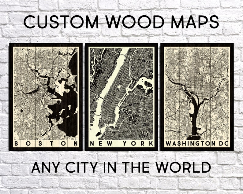 Custom Wood Map Sign for Him - Personalized Birthday Gift - Unique Wall Art for Men