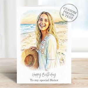 Celebrate their special day with our Custom Birthday Card for Him or Her! Perfectly personalized, these portrait birthday cards make for a heartfelt gift for your husband, wife, mum, dad, daughter, sister, son, brother, or even your beloved dog. Each card is thoughtfully designed to capture their unique personality, making it a cherished keepsake. Add your personal touch and create a memorable surprise! Order now to make their birthday celebration extra special!