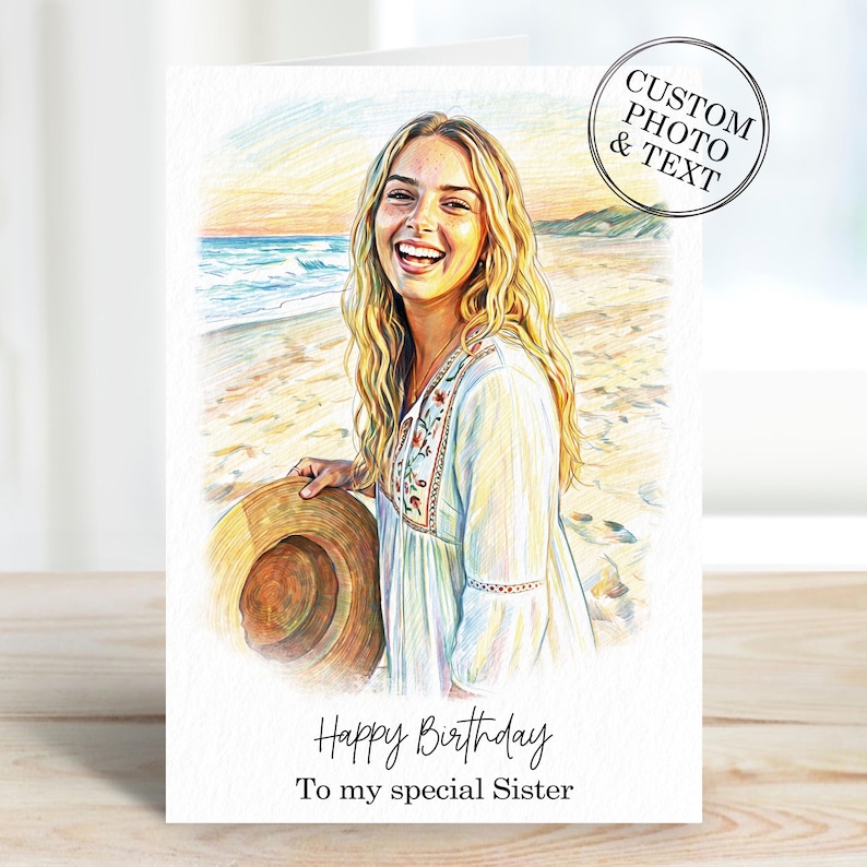 Celebrate their special day with our Custom Birthday Card for Him or Her! Perfectly personalized, these portrait birthday cards make for a heartfelt gift for your husband, wife, mum, dad, daughter, sister, son, brother, or even your beloved dog. Each card is thoughtfully designed to capture their unique personality, making it a cherished keepsake. Add your personal touch and create a memorable surprise! Order now to make their birthday celebration extra special!