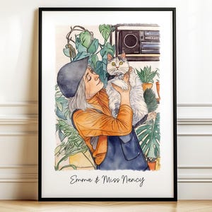 Custom Pet Dog Memorial Portrait Gift For Him / Her, Pet Dog Illustration From Photo, Pet Cat Painting Portrait, Custom Pet Picture Wall Art