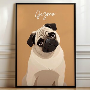 Custom Pet Dog Memorial Portrait Gift For Him / Her, Pet Dog Illustration From Photo, Cartoon Pet Cat Portrait, Custom Pet Picture Wall Art