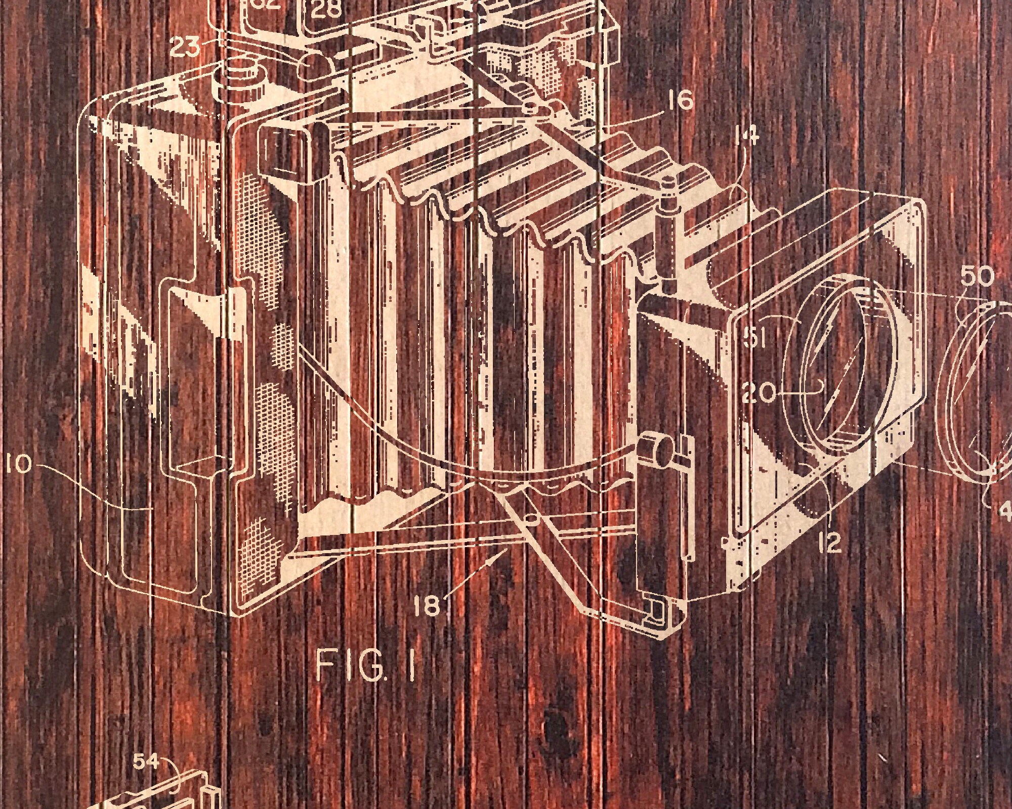 Camera Patent Print Gift Idea Vintage Camera Patent Decor Wood Etsy UK