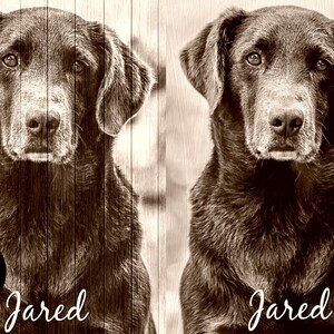 Pet Memorial Gift For Him Personalised Dog Portrait Gifts Pet Portrait Gifts For Him Dog Memorial Gift Pet Loss Gifts Wood photo Frames image 3