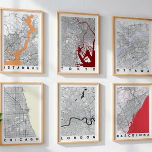 Custom Travel Map Prints Gifts For Men, City Map Print Gifts For Him, Map Wall Art Mens Gift, Boyfriend Birthday Gift, Unique Custom Map Art