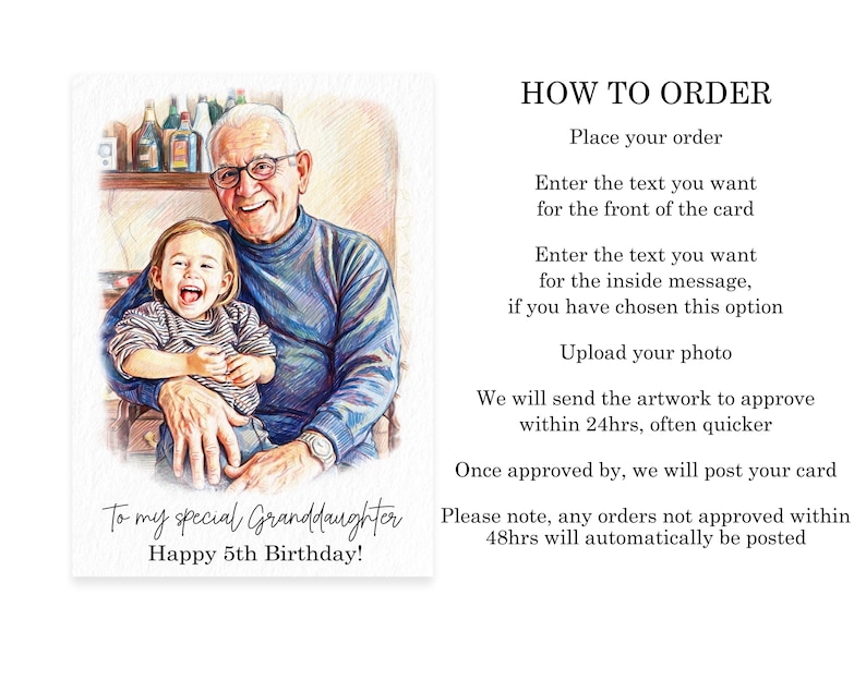 Looking for a personalised gift? Our custom portrait Greeting card is the perfect choice! Personalised for him or her, this unique card is ideal for men like your husband, brother, or dad, and women including mum, wife, friend, or sister. Make their day special with this one-of-a-kind card!