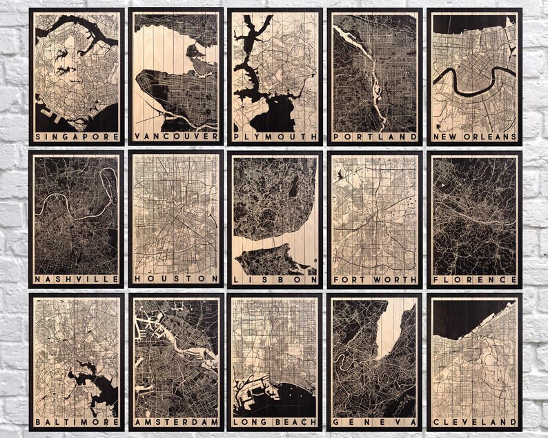 Office Decor Wood Wall Decor Custom Map Gift Office Wall Art | Etsy