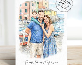 Custom Birthday Card For Him Her - Personalised Portrait Birthday Cards Gift Husband, Wife, Mum