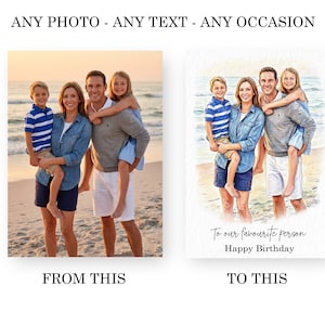 Looking for a special touch for a loved one's birthday? Our custom portrait birthday card is the perfect choice! Personalized for him or her, this unique card is a thoughtful gift for men, husband, brother, dad, mum, wife, friend, or sister. Surprise them with a one-of-a-kind card they'll cherish!