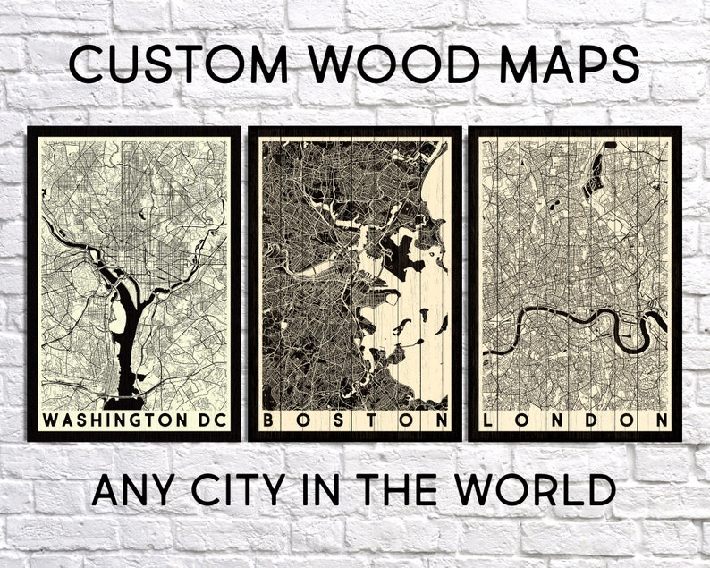 Personalized Wood Wall Art Gift for Him - Custom Map Men's Birthday Present