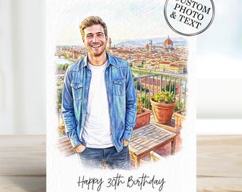 30th Birthday Card Gift - Custom Personalised Birthday Cards For Him Her Daughter Son Boyfriend