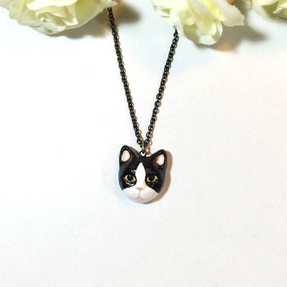 Collana Tuxedo Cat Collana Black Cat Ciondolo Per Gatti Etsy