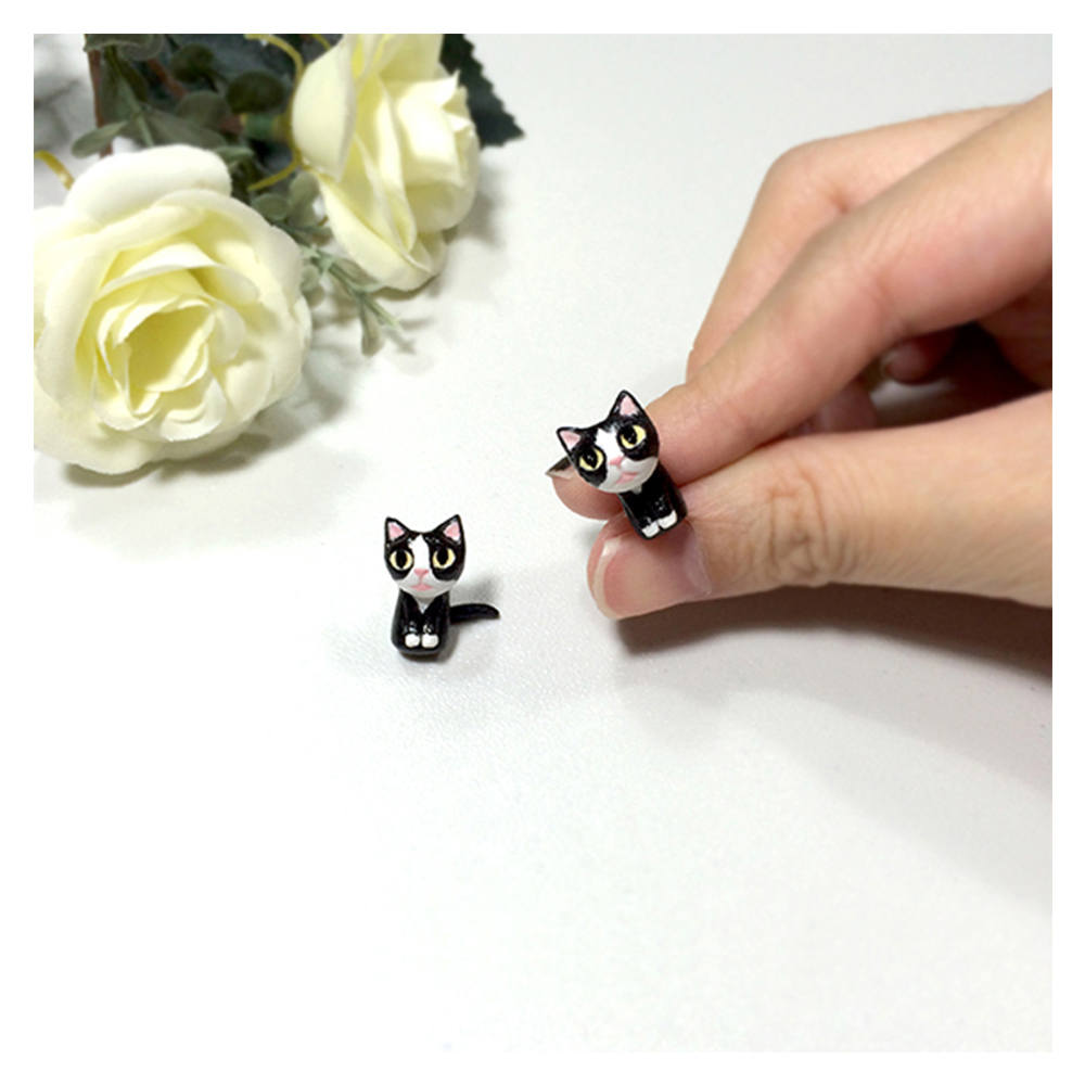 Tuxedo Cat Earrings Cat Stud Earrings Two Piece Earrings Etsy