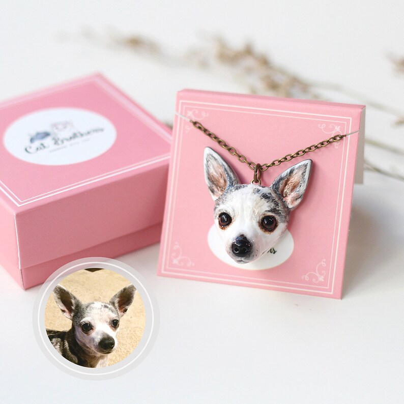 Custom Dog Portraits Necklaces Custom Dog Necklace Dog Etsy