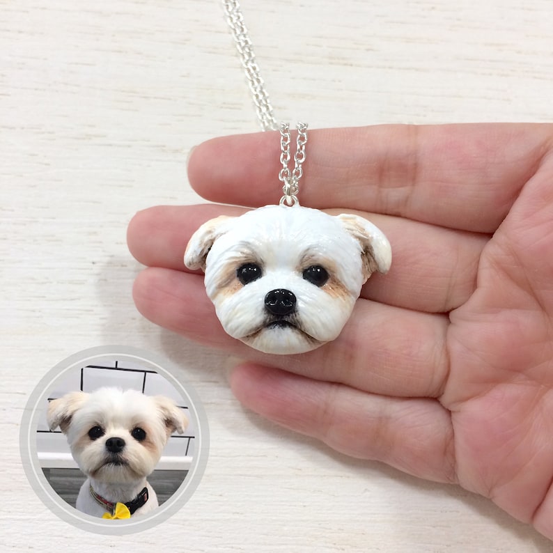 Custom Dog Portraits Necklaces Custom Dog Necklace Dog Etsy