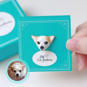 Custom Dog Portrait Pin, Custom Dog Pin, Custom Dog Face Pin, Custom Dog Brooch, Personalized Dog Pin, Polymer Clay Dog Pin, Dog memorial