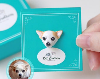 Custom dog portrait pin, Custom dog pin, Custom dog face pin, Custom dog brooch, personalized dog, polymer clay dog, dog memorial