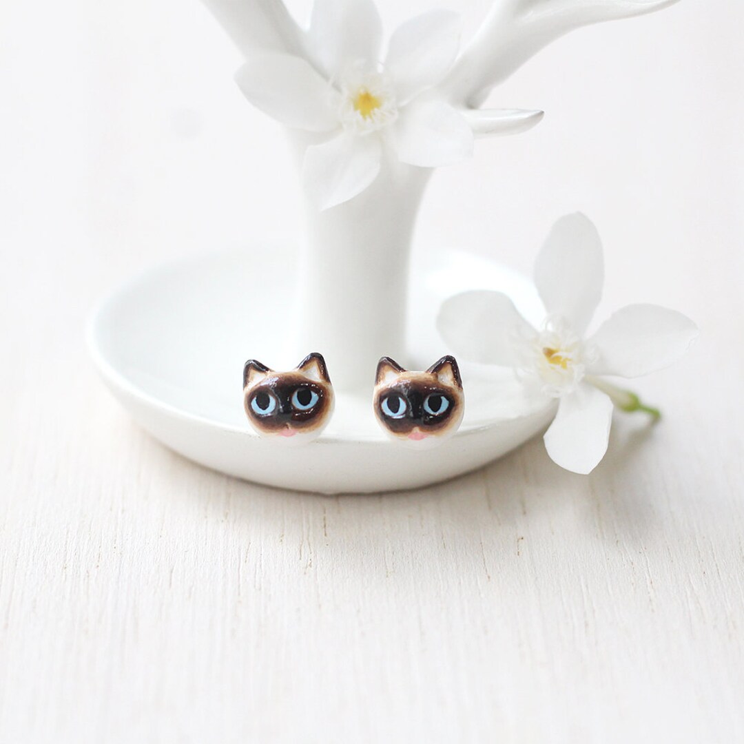 [TATIANA] 925Silver☆Lovely Cat Jelly Earrings Amazon.com: 925 Sterling Silver Cat Earrings Cute Animal