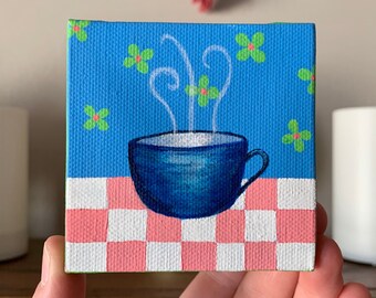 Mini folk art painting, acrylic painting, folk art, canvas