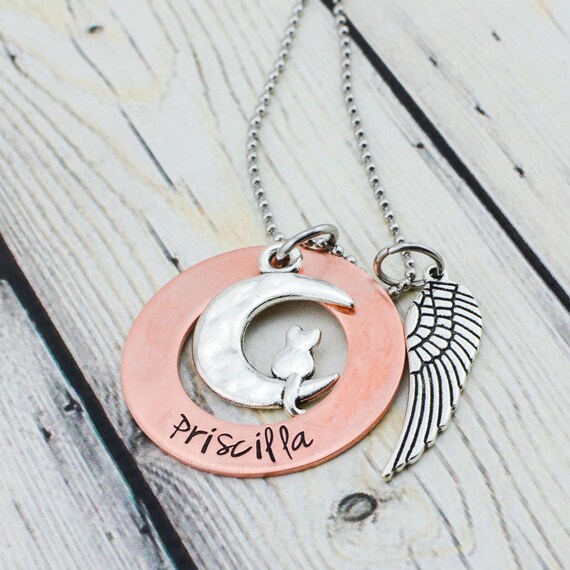 Personalized Cat Memorial Jewelry Cat Loss Necklace Custom Etsy