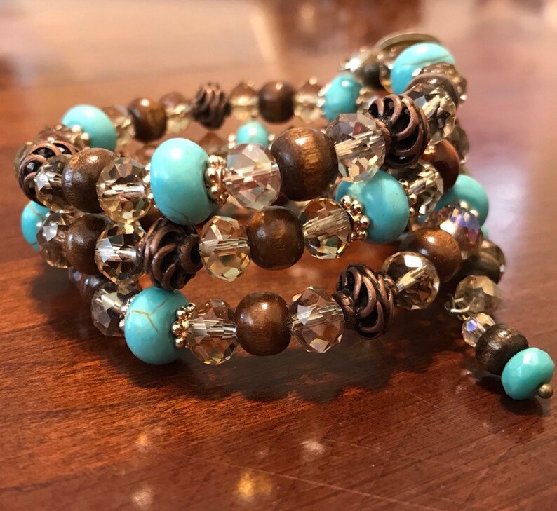 Handmade Bracelet Gifts for her Beaded Wrap Bracelets Gift for Mom Ready to ship Boho Bracelet Stocking stuffers Boho Crystal