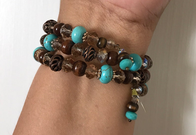 Handmade Bracelet Gifts for her Beaded Wrap Bracelets Gift for Mom Ready to ship Boho Bracelet Stocking stuffers Boho Crystal