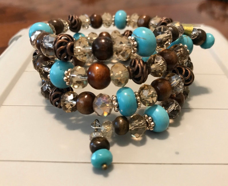 Handmade Bracelet Gifts for her Beaded Wrap Bracelets Gift for Mom Ready to ship Boho Bracelet Stocking stuffers Boho Crystal