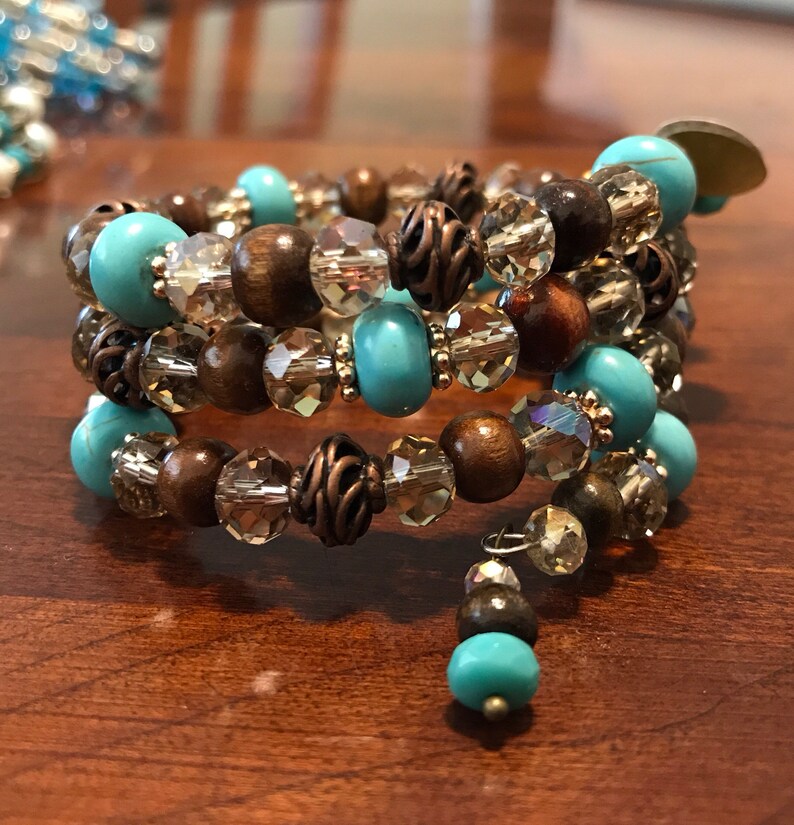 Handmade Bracelet Gifts for her Beaded Wrap Bracelets Gift for Mom Ready to ship Boho Bracelet Stocking stuffers Boho Crystal