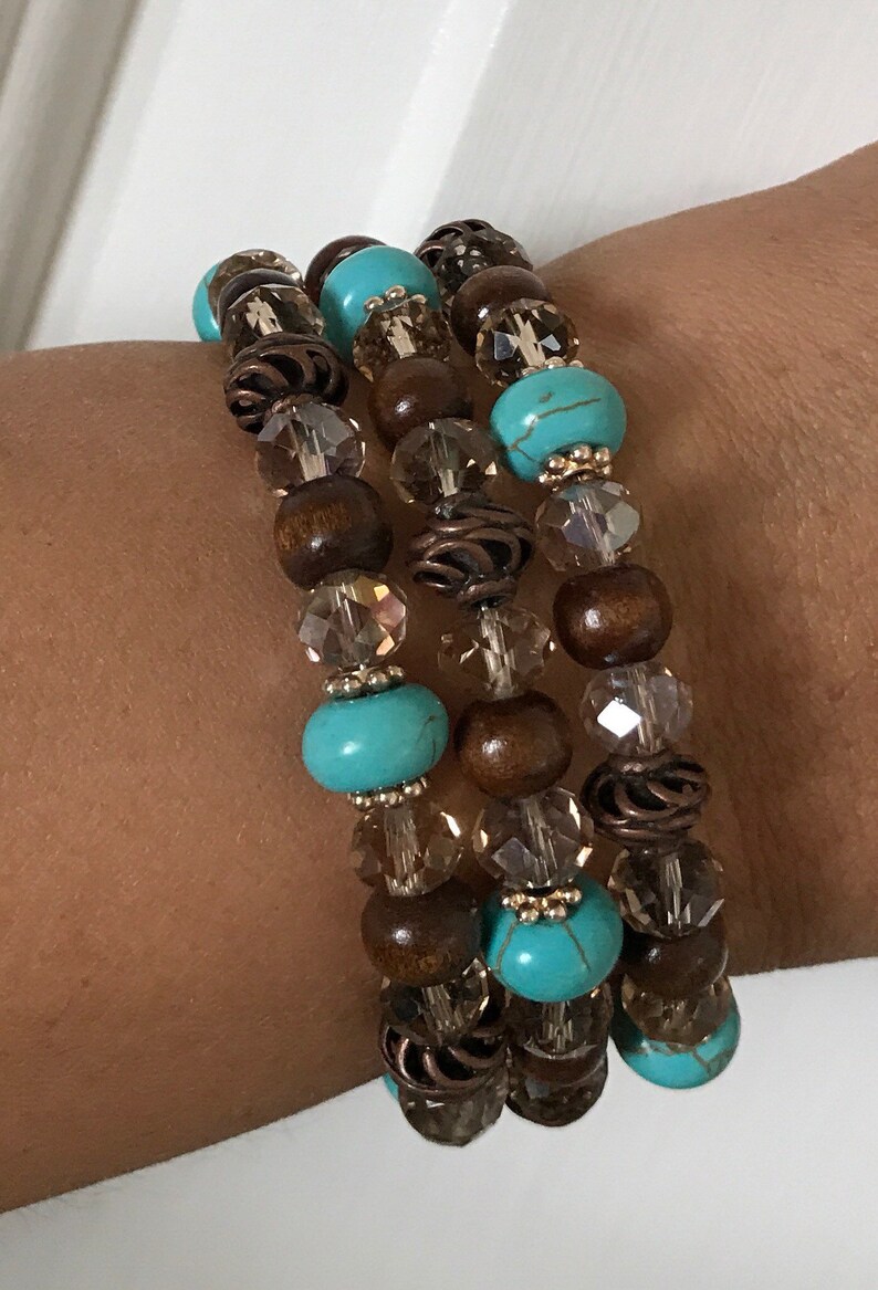 Handmade Bracelet Gifts for her Beaded Wrap Bracelets Gift for Mom Ready to ship Boho Bracelet Stocking stuffers Boho Crystal