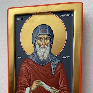 Saint Anthony the Great,Byzantine Icon,Orthodox Icon,Iconography,Hand painted Icon.Handmade icons.