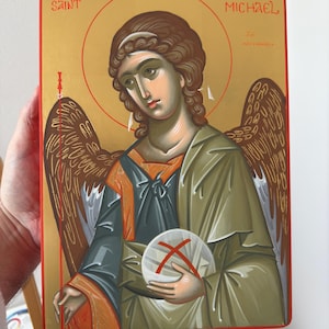 Saint Michael,Byzantine Icon,Orthodox Icon,Iconography,Hand painted icons.Handmade icons.