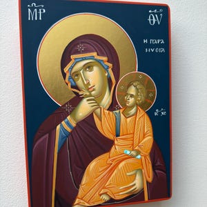 Paramythia,Mother of God,Byzantine Icon,Orthodox Icon,Iconography,Hand Painted Icon,Religious gift.