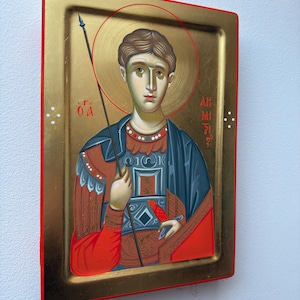 Saint Dimitrios,Byzantine Icon,Orthodox Icon,Iconography,Handpainted Icon,Religious gift,Christian.Handmade icons.