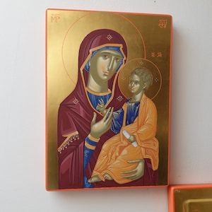 Mother of God,Byzantine Icon,Orthodox Icon,Iconography,Hand Painted Icon,Religious gift.