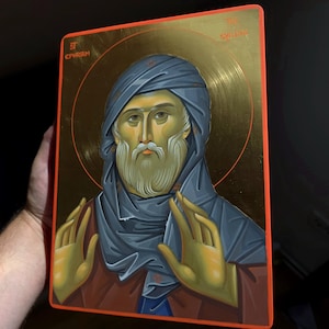 Saint Ephrem the Syrian,Byzantine Icon,Orthodox Icon,Iconography,Hand painted Icon.