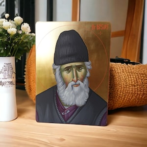 Paisios of Mount Athos - Saint Paisios,Byzantine Icon,Orthodox Icon,Iconography,Hand Painted Icon,Religious gift.