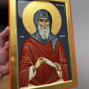 Saint Anthony the Great,Byzantine Icon,Orthodox Icon,Iconography,Hand painted Icon.