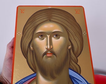 Jesus Christ Icon,Byzantine Icon,Orthodox Icon,Iconography,Pantocrator,Hand Painted Icon.