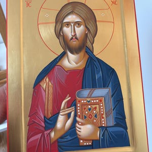 Jesus Christ Icon,Pantocrator,Byzantine Icon,Orthodox Icon,Iconography,Hand painted icons.Handmade icons.