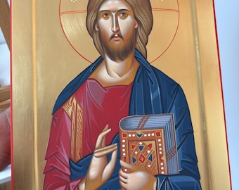 我らの主、パントクラトール（全能の神）のキリストのイコン、光を