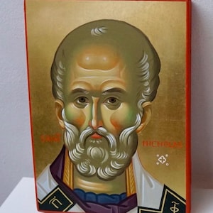 Saint Nicholas,Byzantine Icon,Orthodox Icon,Iconography,Hand Painted Icon.Handmade icons