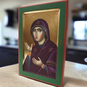 Mother of God,Virgin Mary,Byzantine Icon,Orthodox Icon,Iconography,Hand painted Icon.
