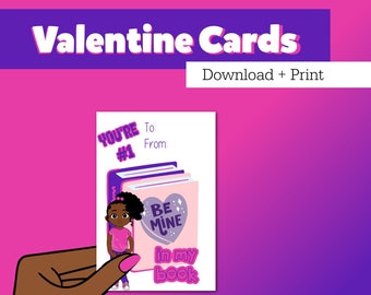 Printable Book Lover Valentine Cards: Punny Reader Valentines (Digital Download)
