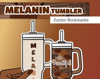 Melanin Tumbler Bookmark: Laminated Cup Design (Set of 2)