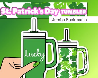 Shamrock Tumbler Bookmarks: Lucky Clover Design, St. Patrick's Day (2) Laminated