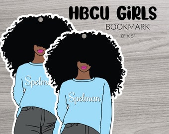 HBCU Girls bookmark. Small gifts. For book lovers. Hbcu gift shop. Hbcu Grad. Fun Bookmarks. Grad swag. College Days. Alumna. Well Read.