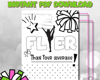 Cheerleading Flyer Coloring Page: Team Activity (PDF Printable)