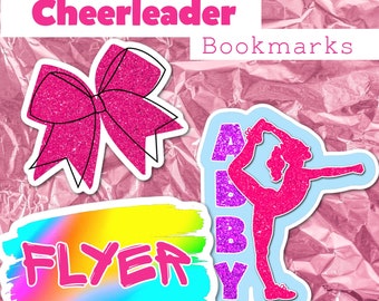 Personalized Cheerleader Bookmarks: Laminated Summer Reading Gift