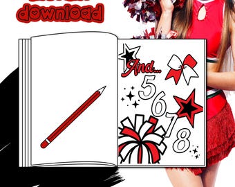 Cheerleading Color Page: Team Bonding Activity (PDF)